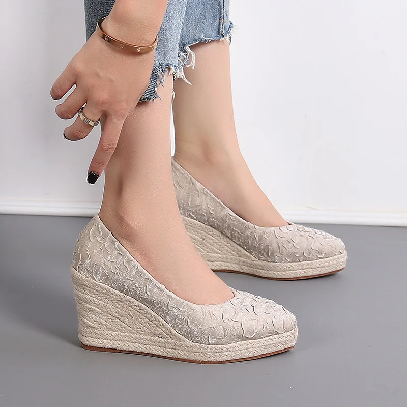 Wedge Espadrille Women - 8cm Maat 34-42 Ademend Comfortabel Bloemendruk