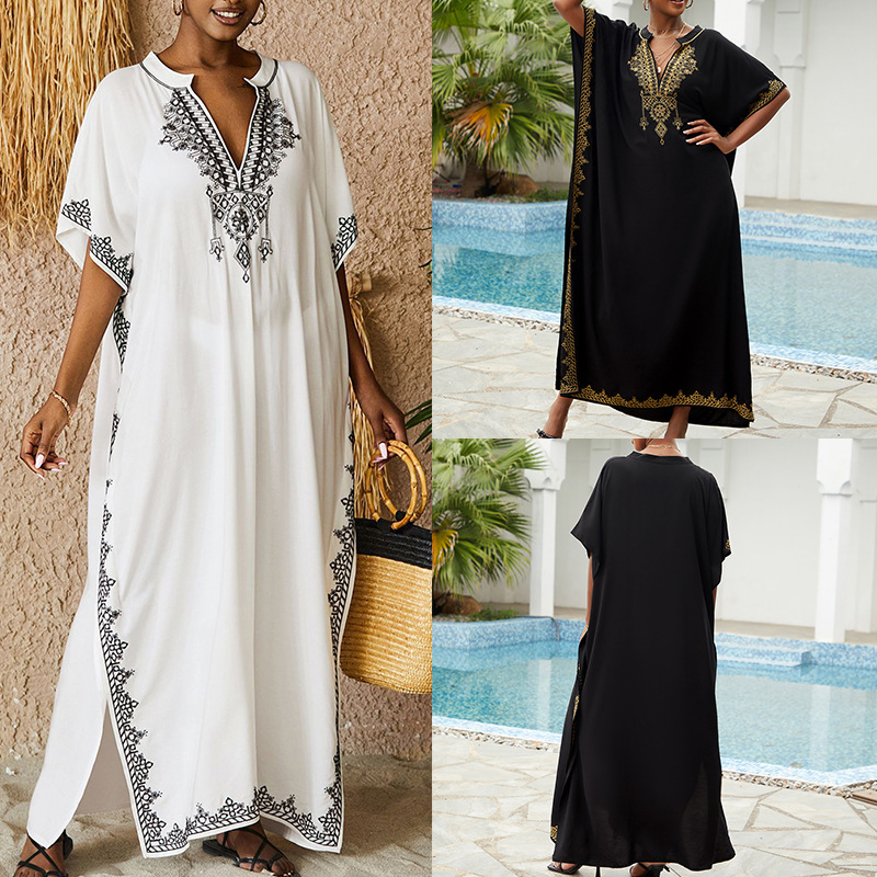 Cover Up Kaftan - Plus Size Strandjurk voor Dames, Lange