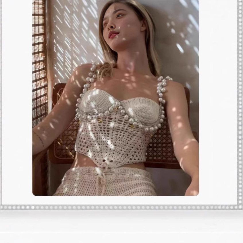 Sexy Kralen Gehaakte Crop Vest - Crop Top Crochet recensie en prijs