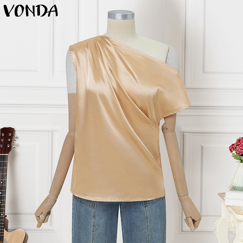 Plus Size 5XL VONDA Dames Blou - Blouse Off Shoulder recensie en prijs
