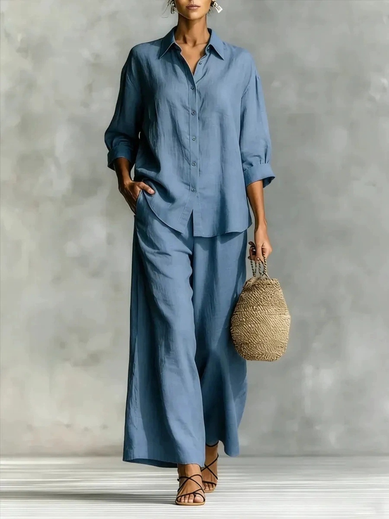 Dames Nieuwe 7-8 Mouw Blouse & - Linen Pant Wide recensie en prijs
