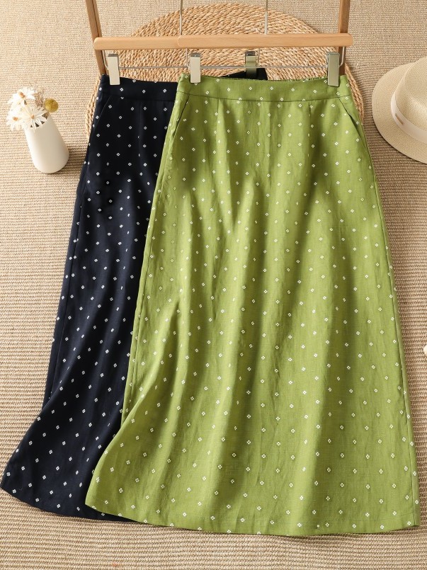 Hoge taille bloemenrok met blo - Midi Skirt Floral recensie en prijs