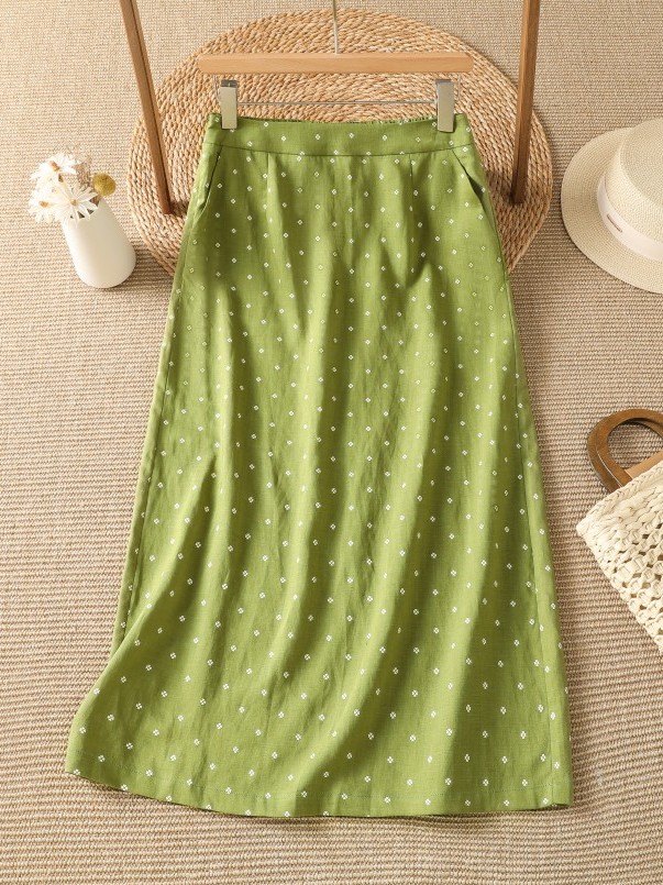Hoge taille bloemenrok met blo - Midi Skirt Floral recensie en prijs